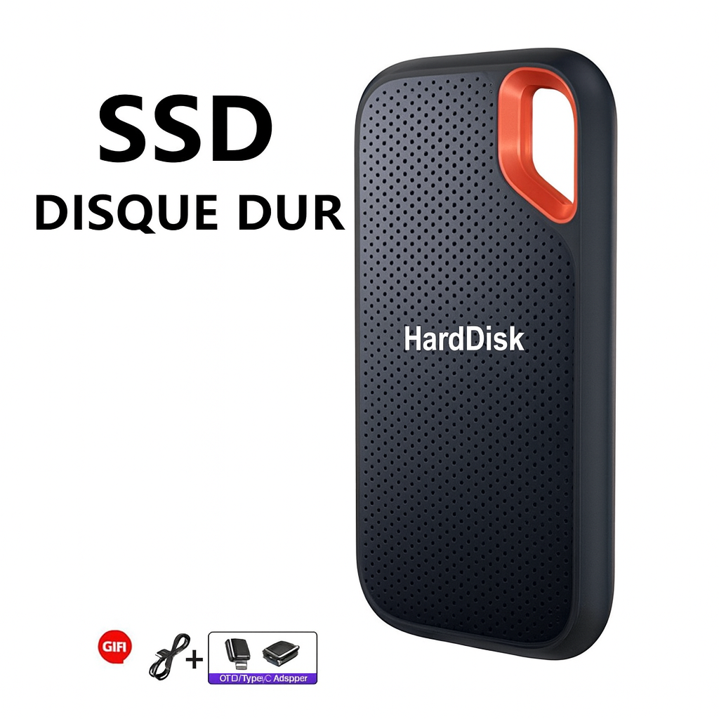 Portable SSD 1TB 2TB Externe M2 USB3 TypeC pour PC Laptop Mac Mobile