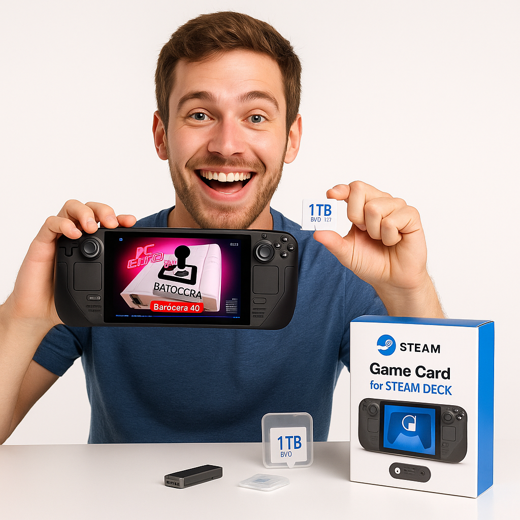 Carte de Jeu Steam Deck Batocera 40 avec 40000 Jeux Rétro Plug and Play