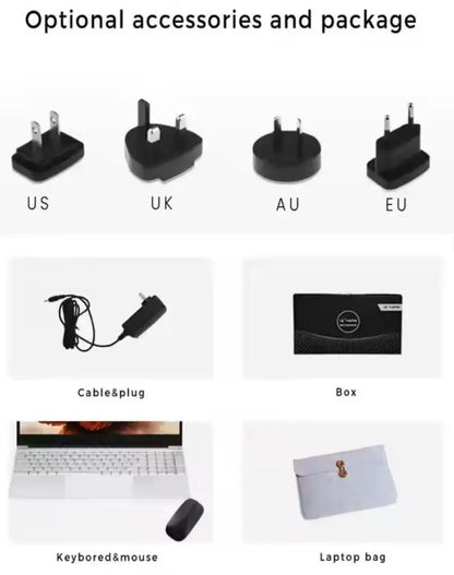 Ordinateur Portable 15 Pouces Windows 11 Pro Intel N5095 16Go RAM SSD Rapide