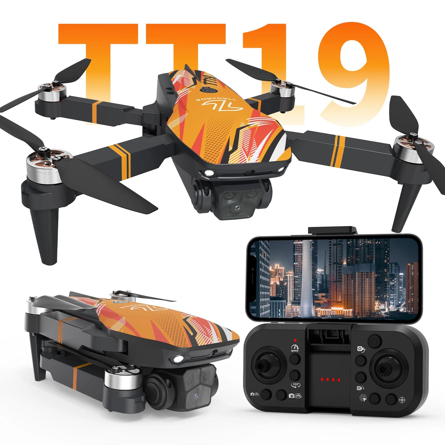 Mini Drone TT19 1080P HD Caméra Pliable avec Évitement d’Obstacles 270°
