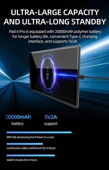 Tablette Android 14 Pad 7 Pro 11 pouces 4K HD 16Go 1To 5G WiFi