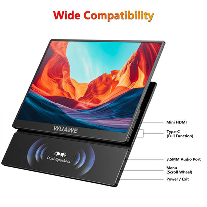 Écran Portable 15.6 Pouces Full HD IPS 1080P pour PC Laptop et Jeu