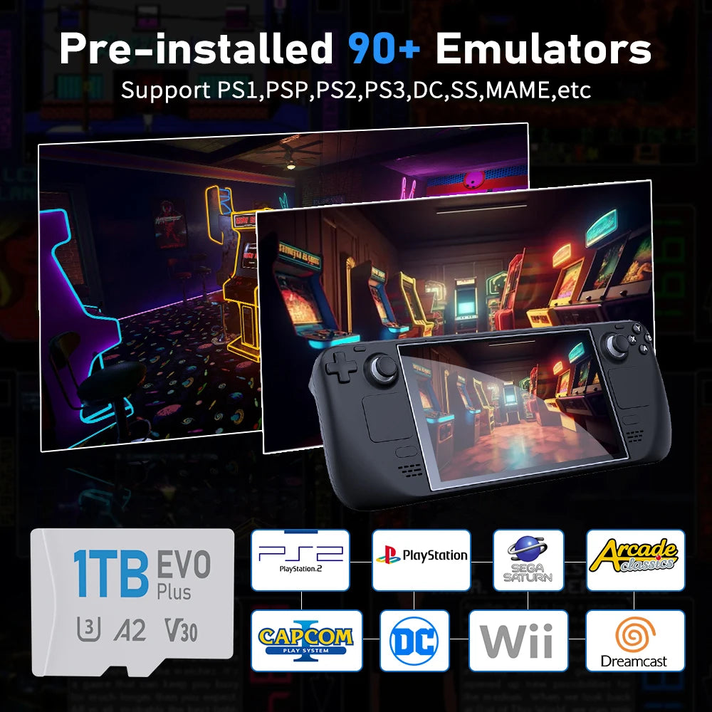 Carte de Jeu Steam Deck Batocera 40 avec 40000 Jeux Rétro Plug and Play
