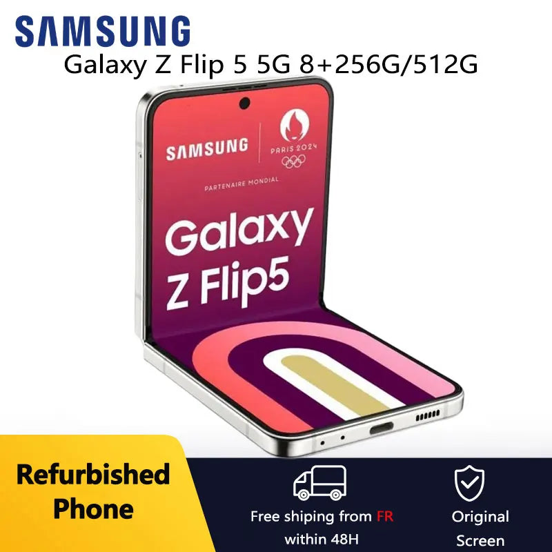 Samsung Galaxy Z Flip 5 5G Reconditionné Écran Pliable 8Go 256Go Android Débloqué